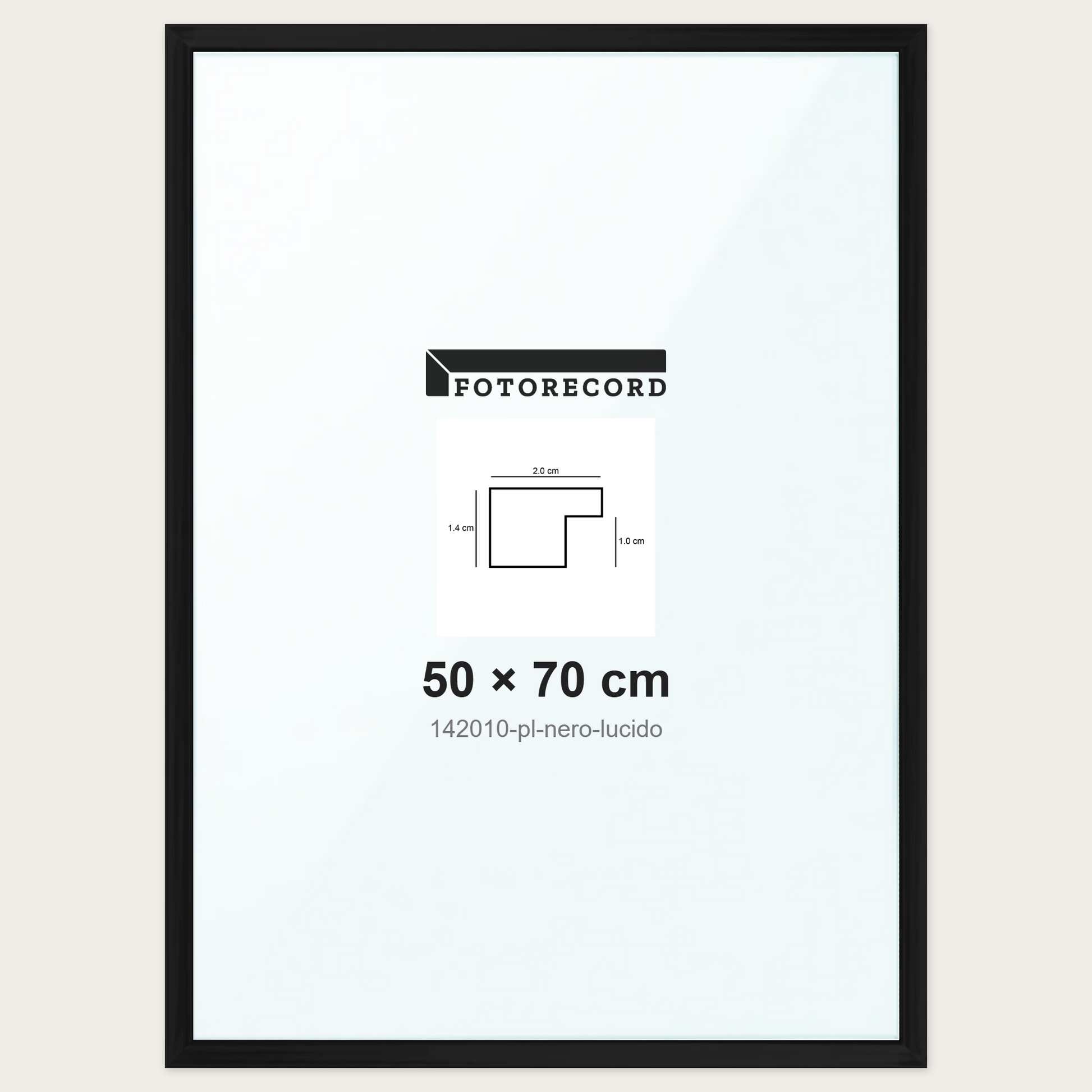 Cornice su misura 50x70 cm -- Nero Lucida | 142010-pl-nero-lucido