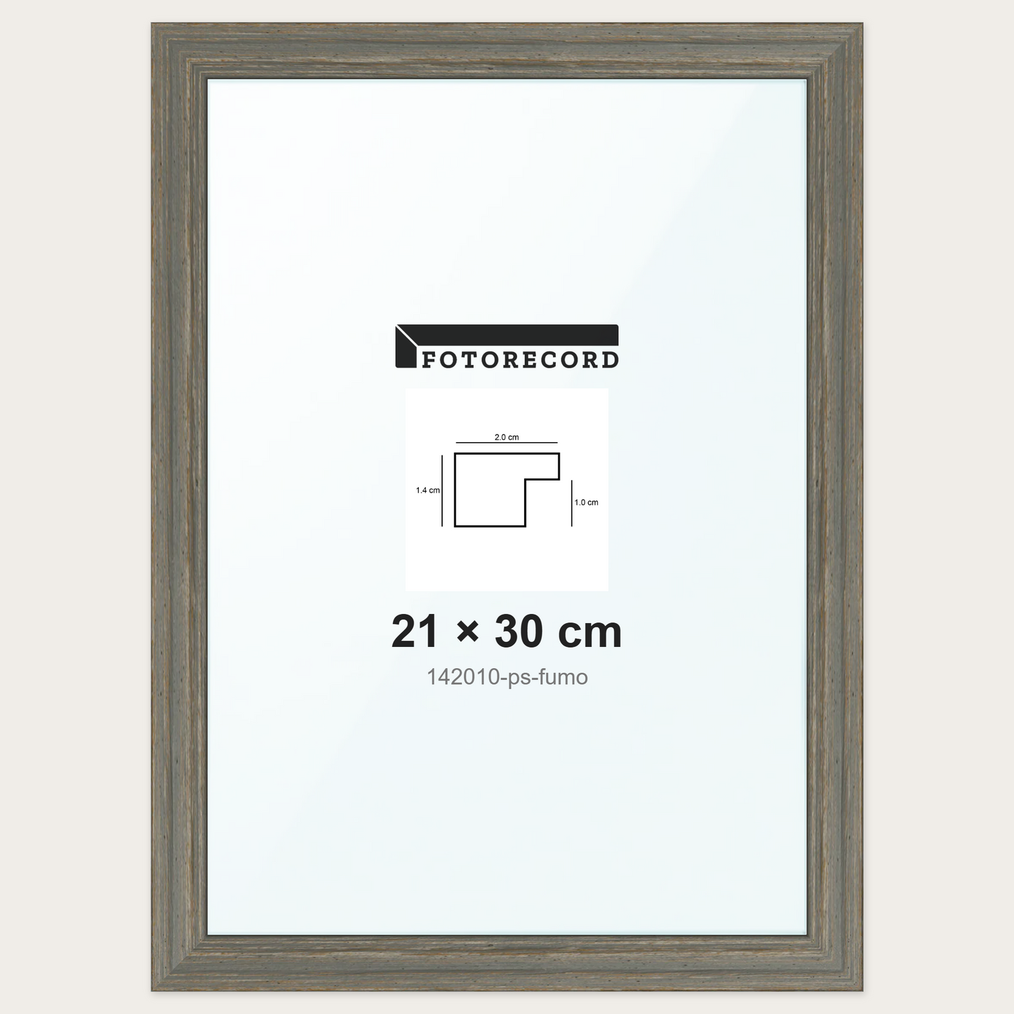Cornice su misura 21x30 cm -- Grigio Satinata | 142010-ps-fumo