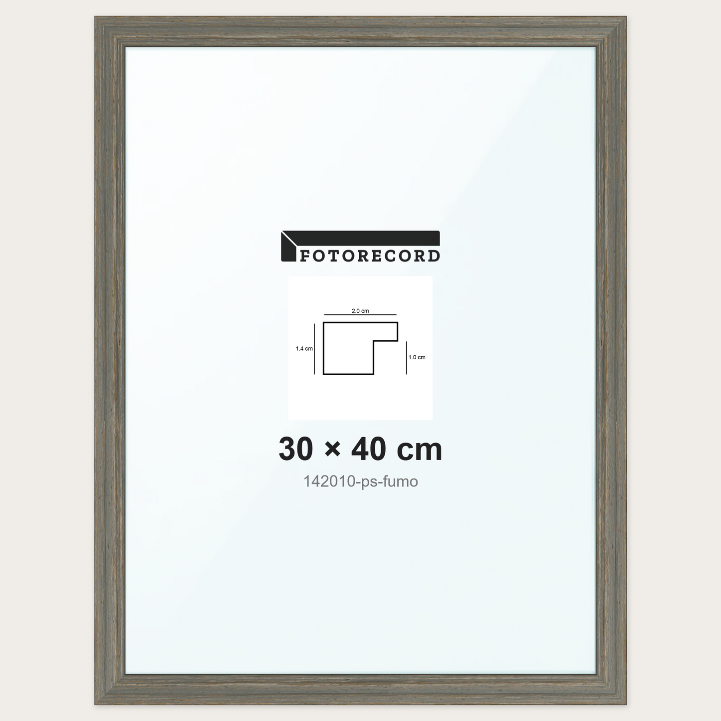 Cornice su misura 30x40 cm -- Grigio Satinata | 142010-ps-fumo