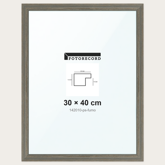 Cornice su misura 30x40 cm -- Grigio Satinata | 142010-ps-fumo