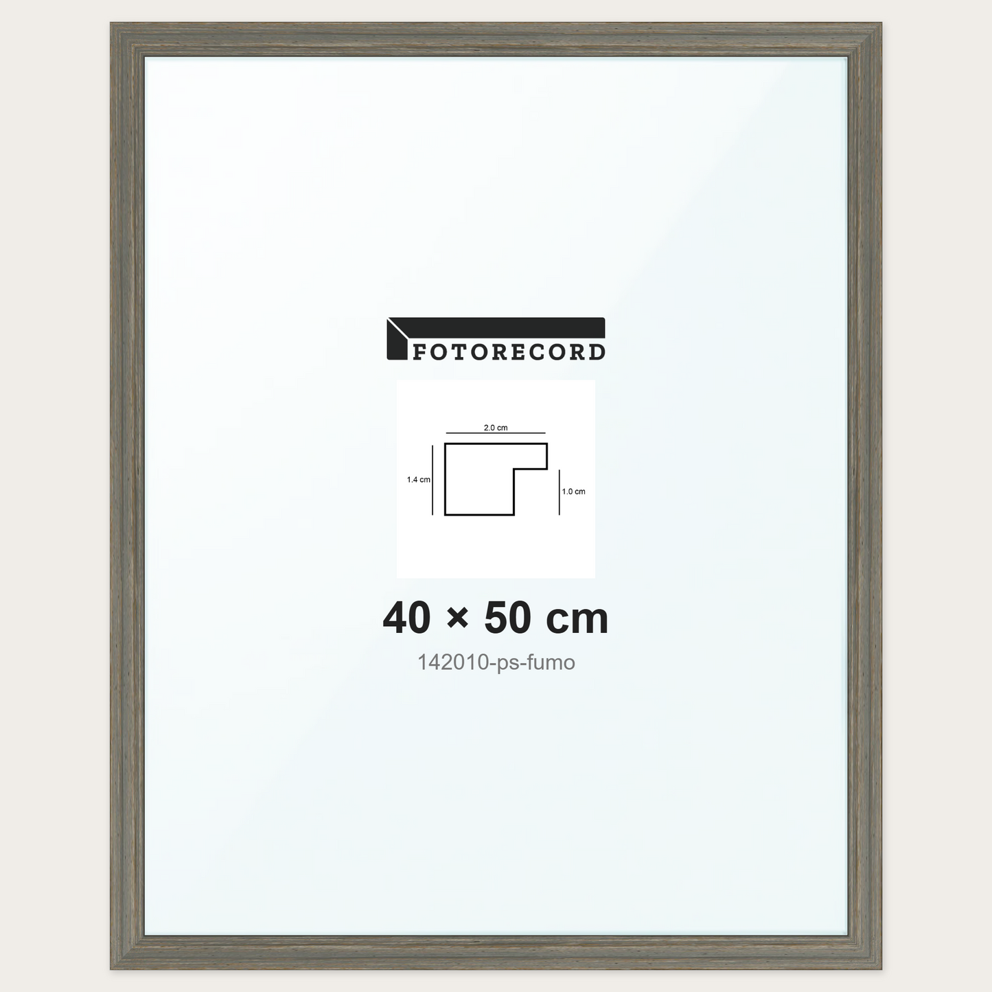 Cornice su misura 40x50 cm -- Grigio Satinata | 142010-ps-fumo