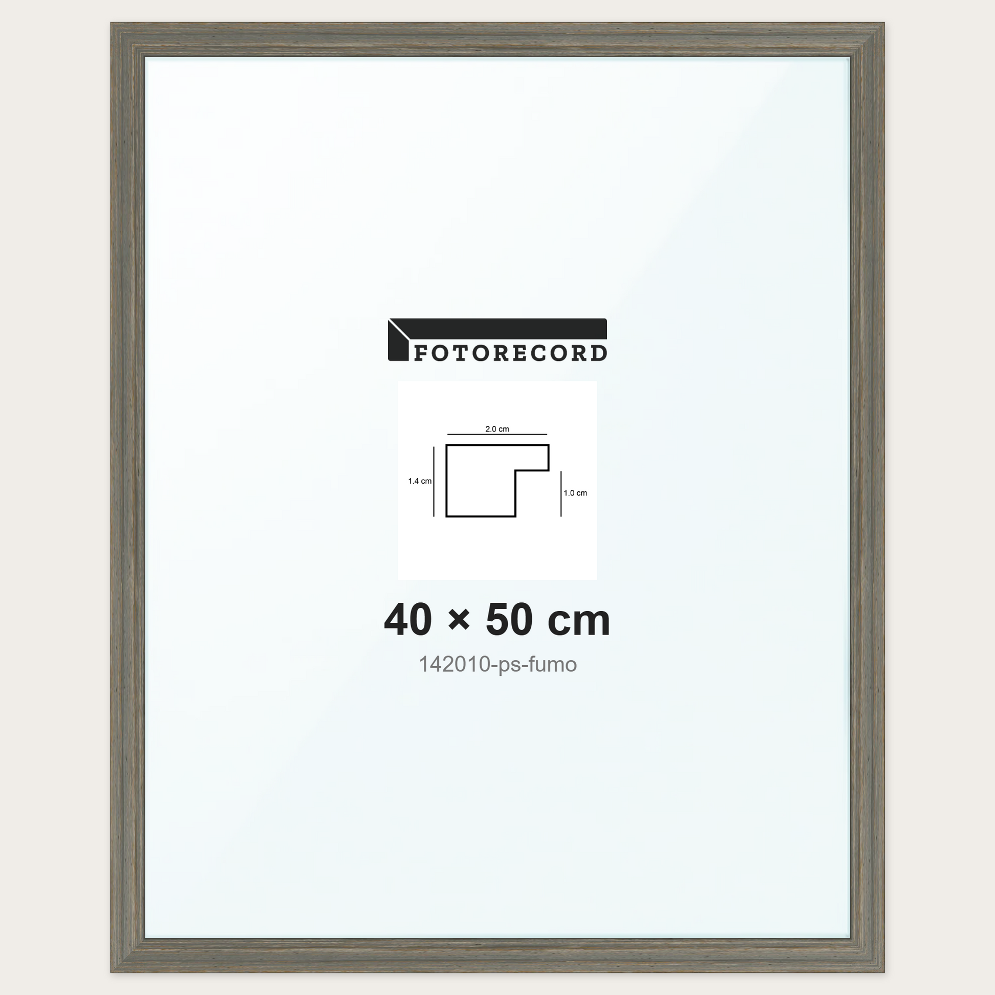 Cornice su misura 40x50 cm -- Grigio Satinata | 142010-ps-fumo