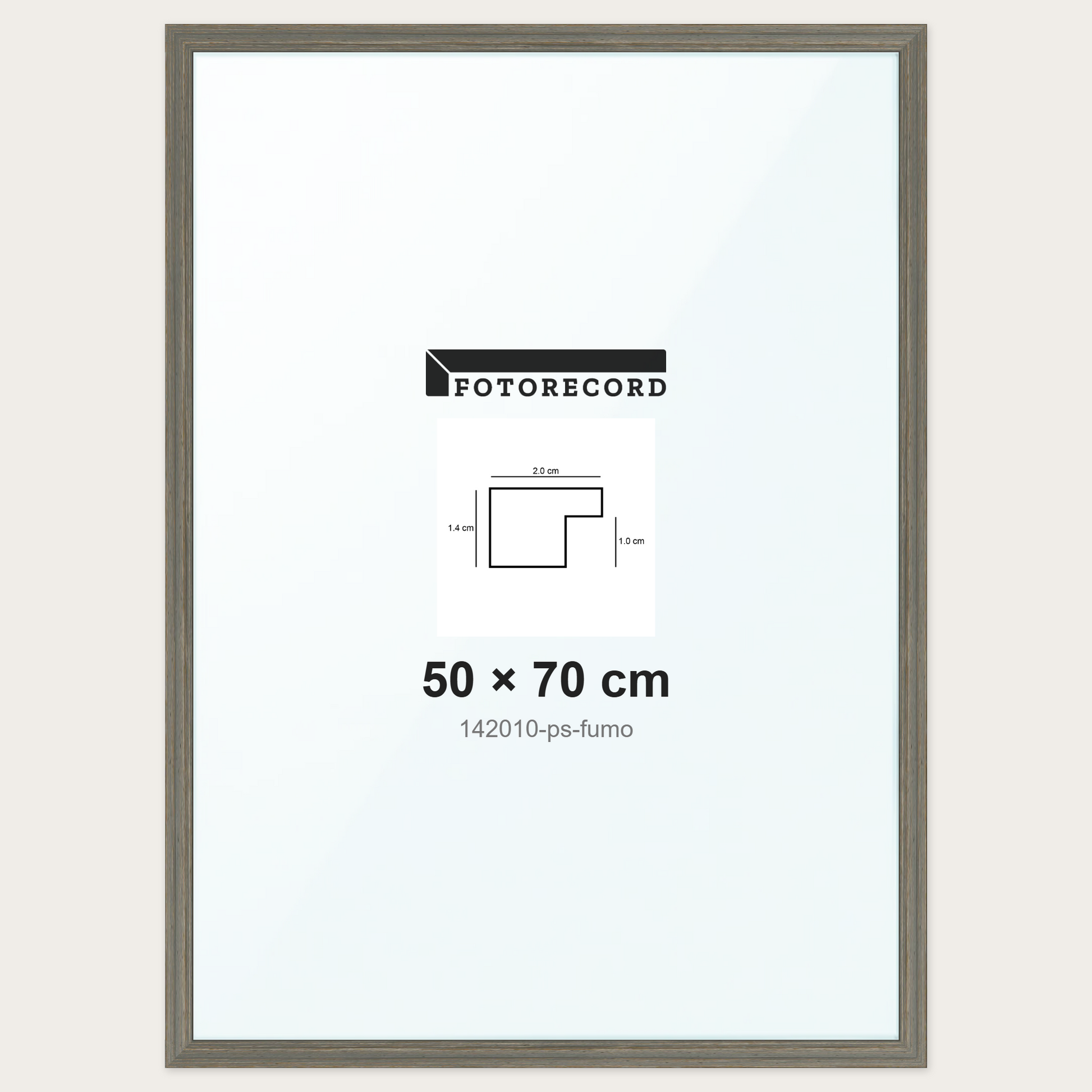 Cornice su misura 50x70 cm -- Grigio Satinata | 142010-ps-fumo
