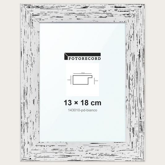 Cornice su misura 13x18 cm -- Bianco Decape | 143010-pd-bianco