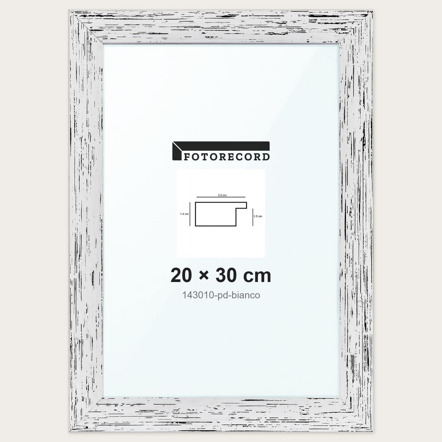 Cornice su misura 20x30 cm -- Bianco Decape | 143010-pd-bianco