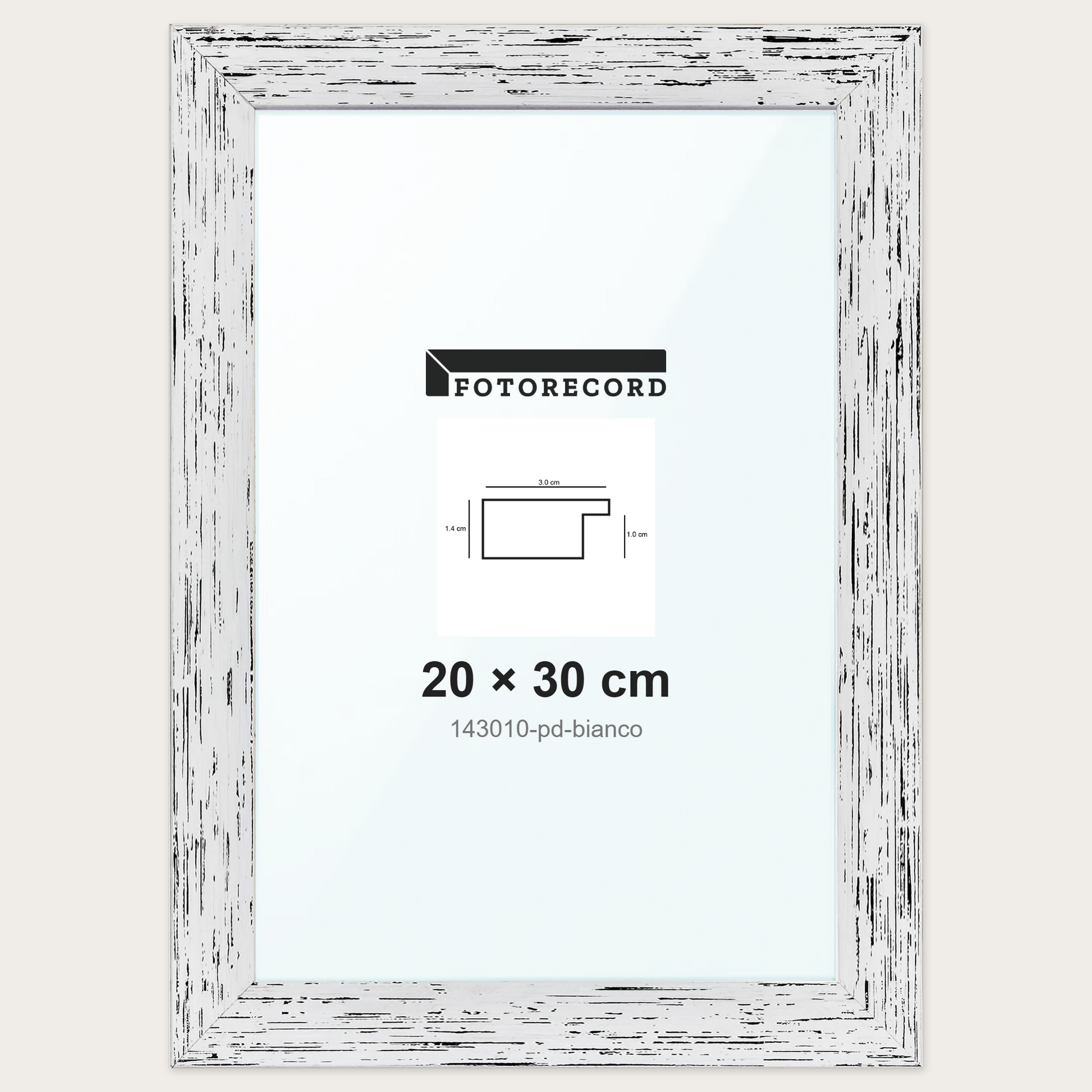 Cornice su misura 20x30 cm -- Bianco Decape | 143010-pd-bianco