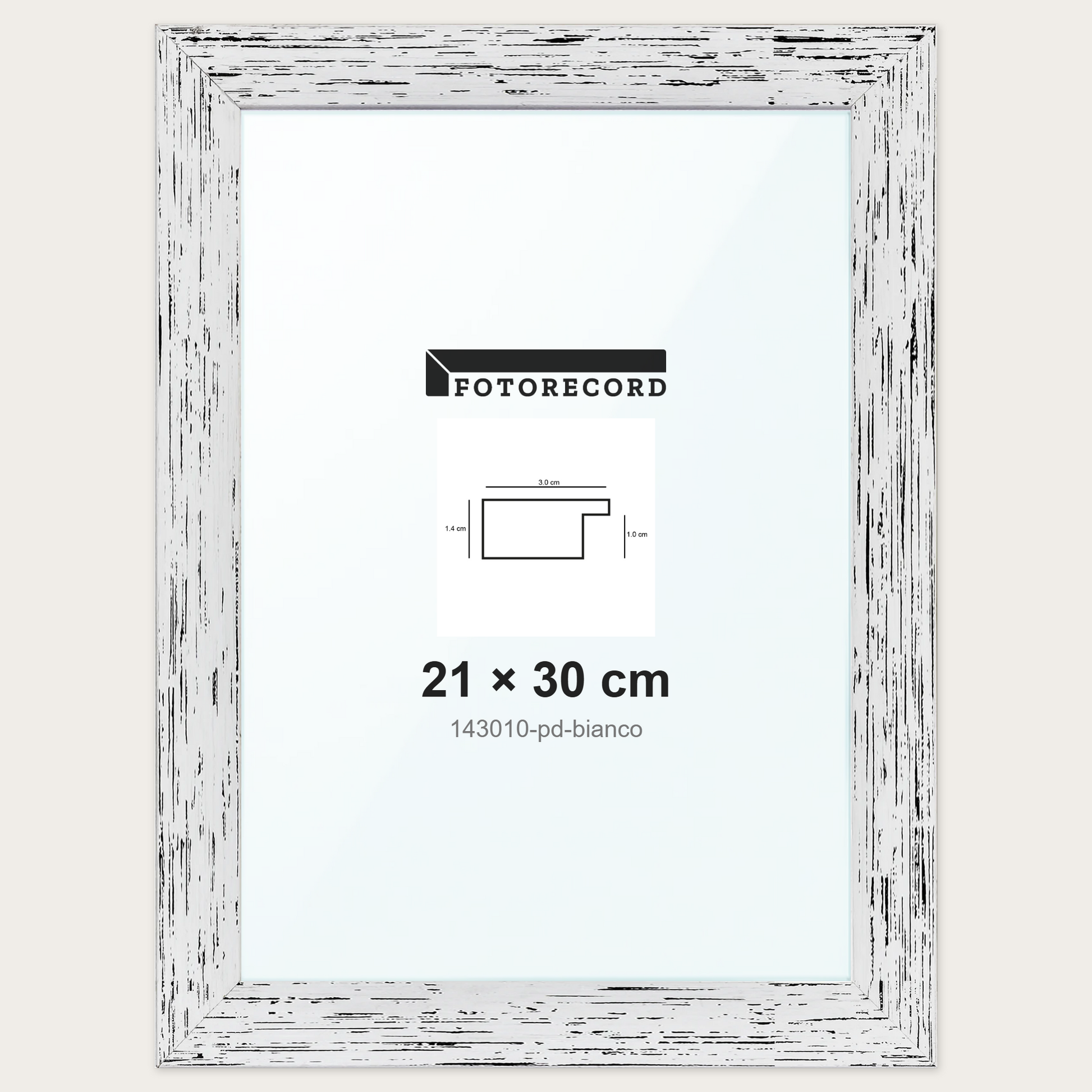 Cornice su misura 21x30 cm -- Bianco Decape | 143010-pd-bianco