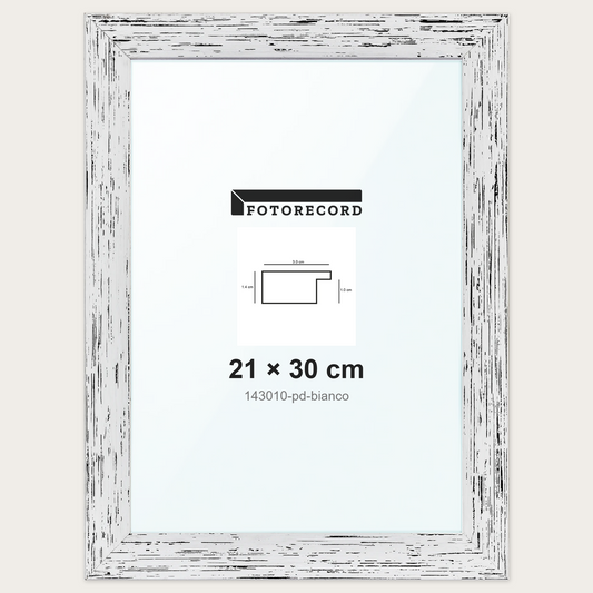 Cornice su misura 21x30 cm -- Bianco Decape | 143010-pd-bianco