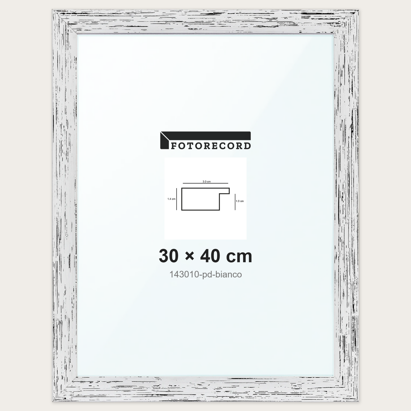 Cornice su misura 30x40 cm -- Bianco Decape | 143010-pd-bianco