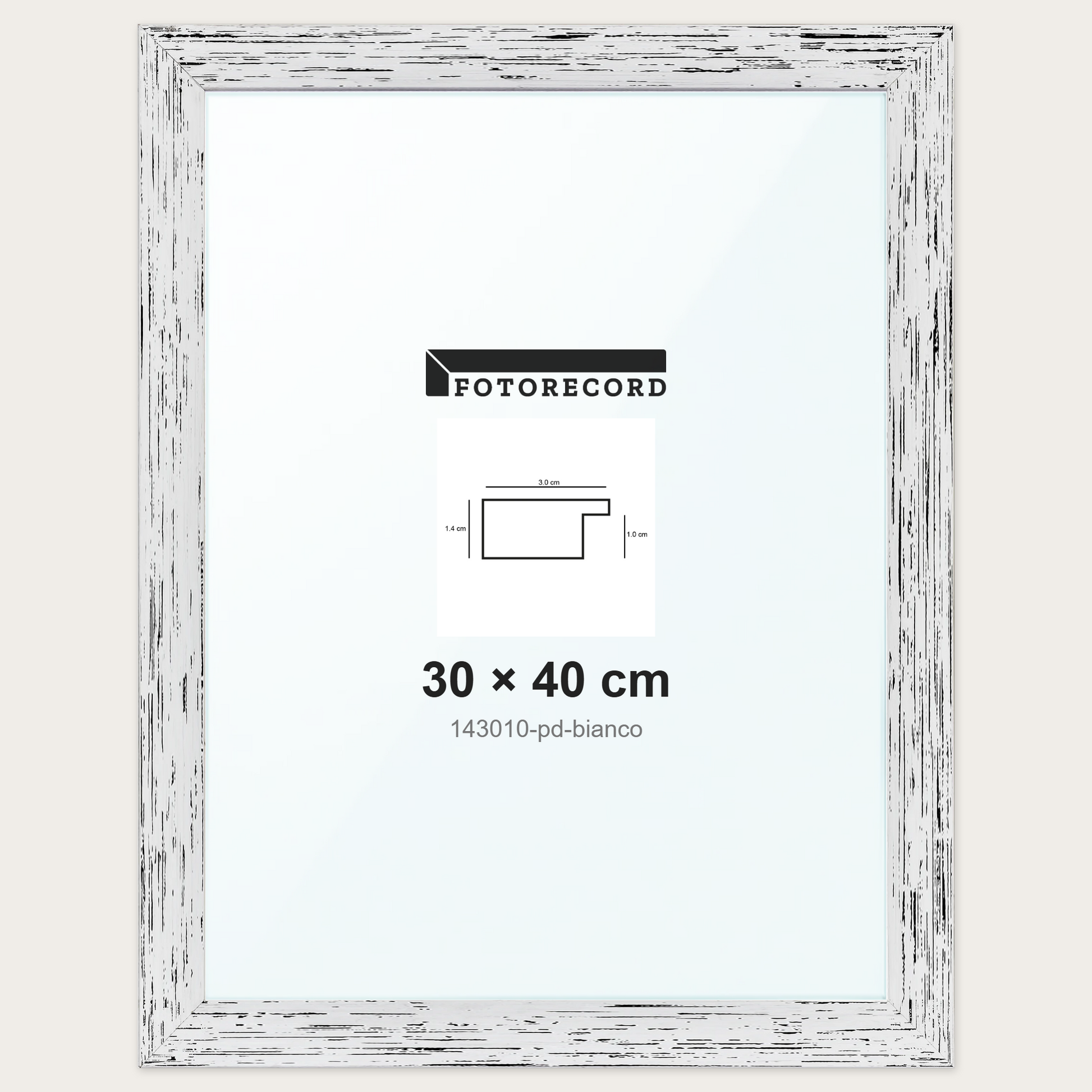 Cornice su misura 30x40 cm -- Bianco Decape | 143010-pd-bianco