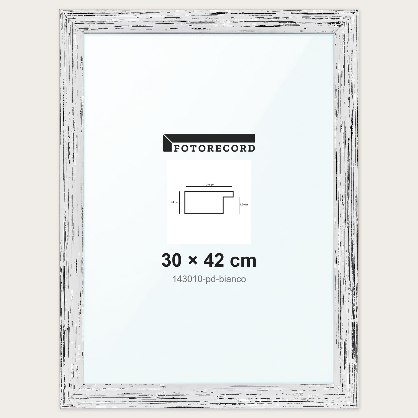Cornice su misura 30x42 cm -- Bianco Decape | 143010-pd-bianco