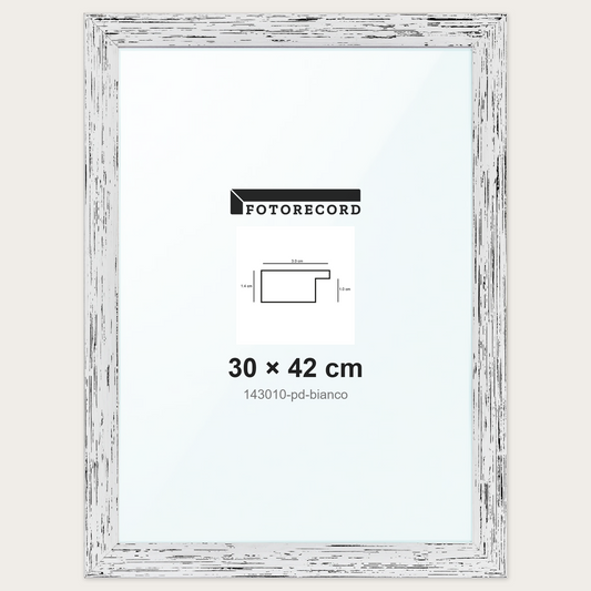 Cornice su misura 30x42 cm -- Bianco Decape | 143010-pd-bianco