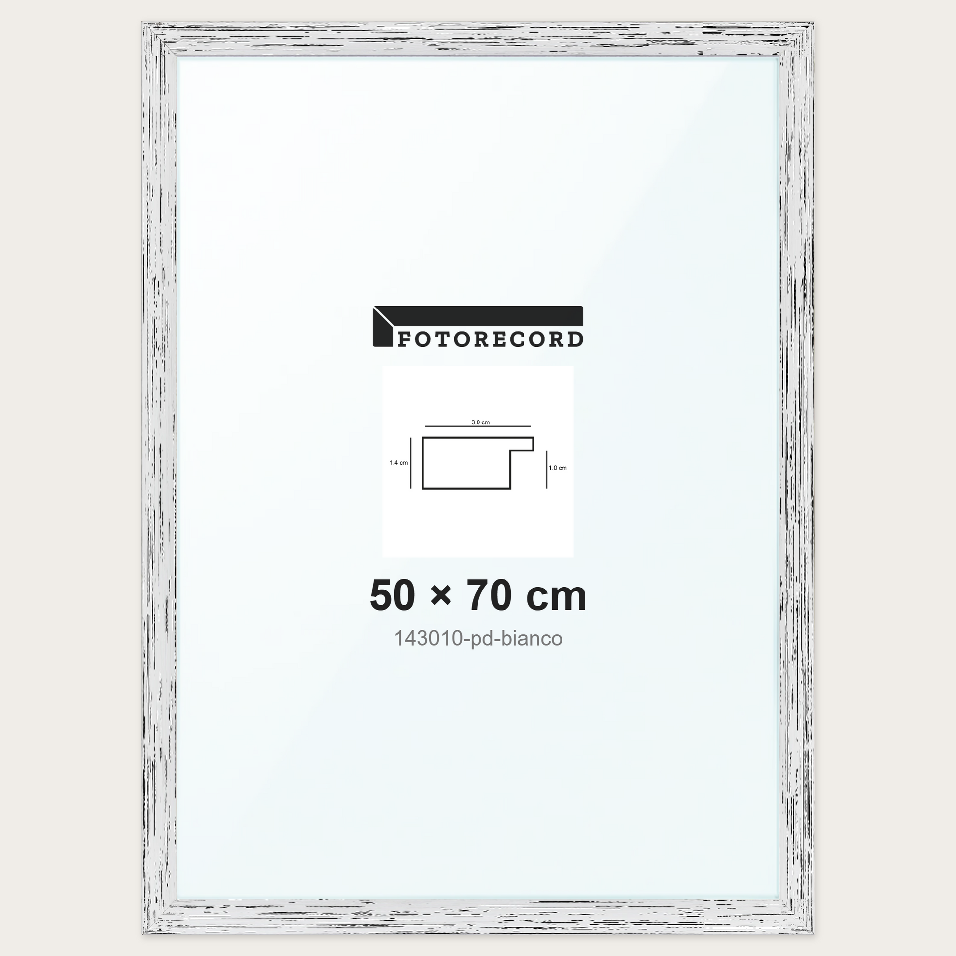 Cornice su misura 50x70 cm -- Bianco Decape | 143010-pd-bianco