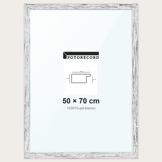 Cornice su misura 50x70 cm -- Bianco Decape | 143010-pd-bianco