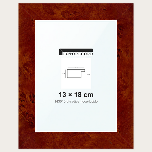 Cornice su misura 13x18 cm -- Marrone Lucida | 143010-pl-radica-noce-lucido