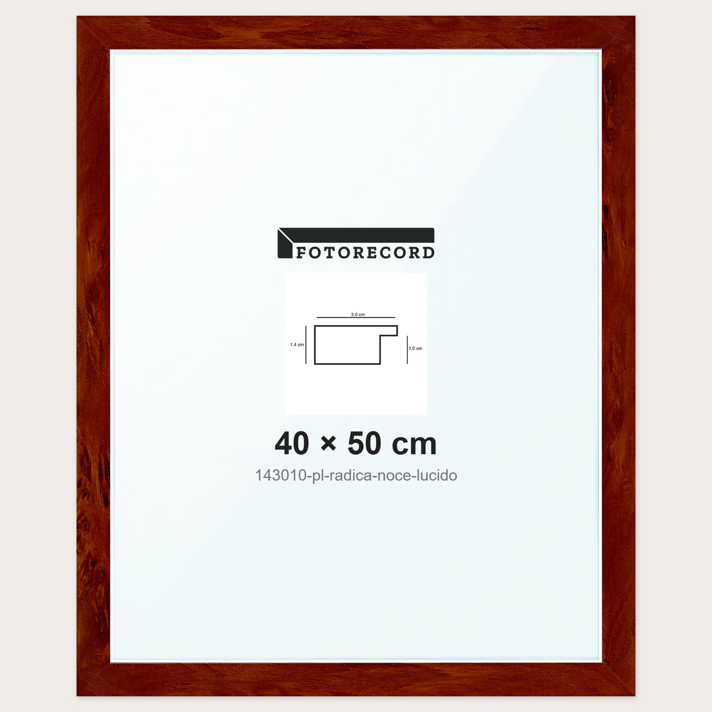Cornice su misura 40x50 cm -- Marrone Lucida | 143010-pl-radica-noce-lucido