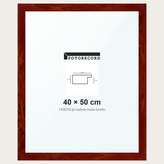 Cornice su misura 40x50 cm -- Marrone Lucida | 143010-pl-radica-noce-lucido