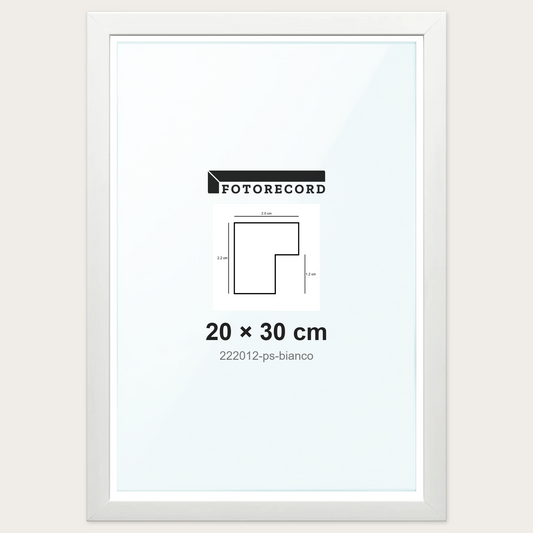 Cornice su misura 20x30 cm -- Bianco Satinata | 222012-ps-bianco