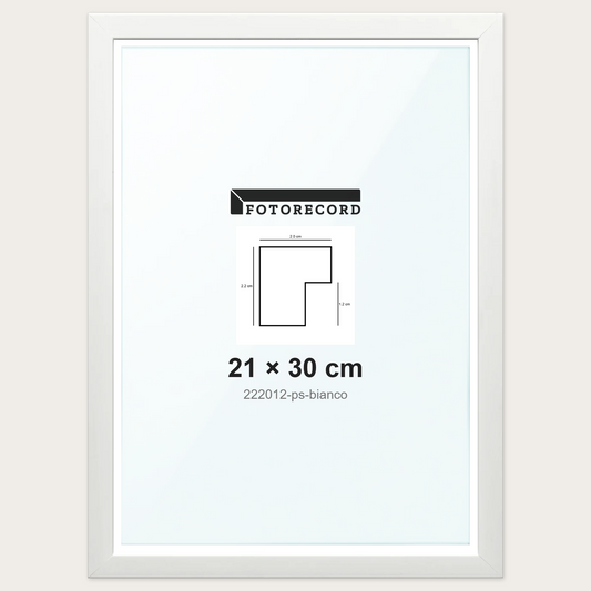 Cornice su misura 21x30 cm -- Bianco Satinata | 222012-ps-bianco