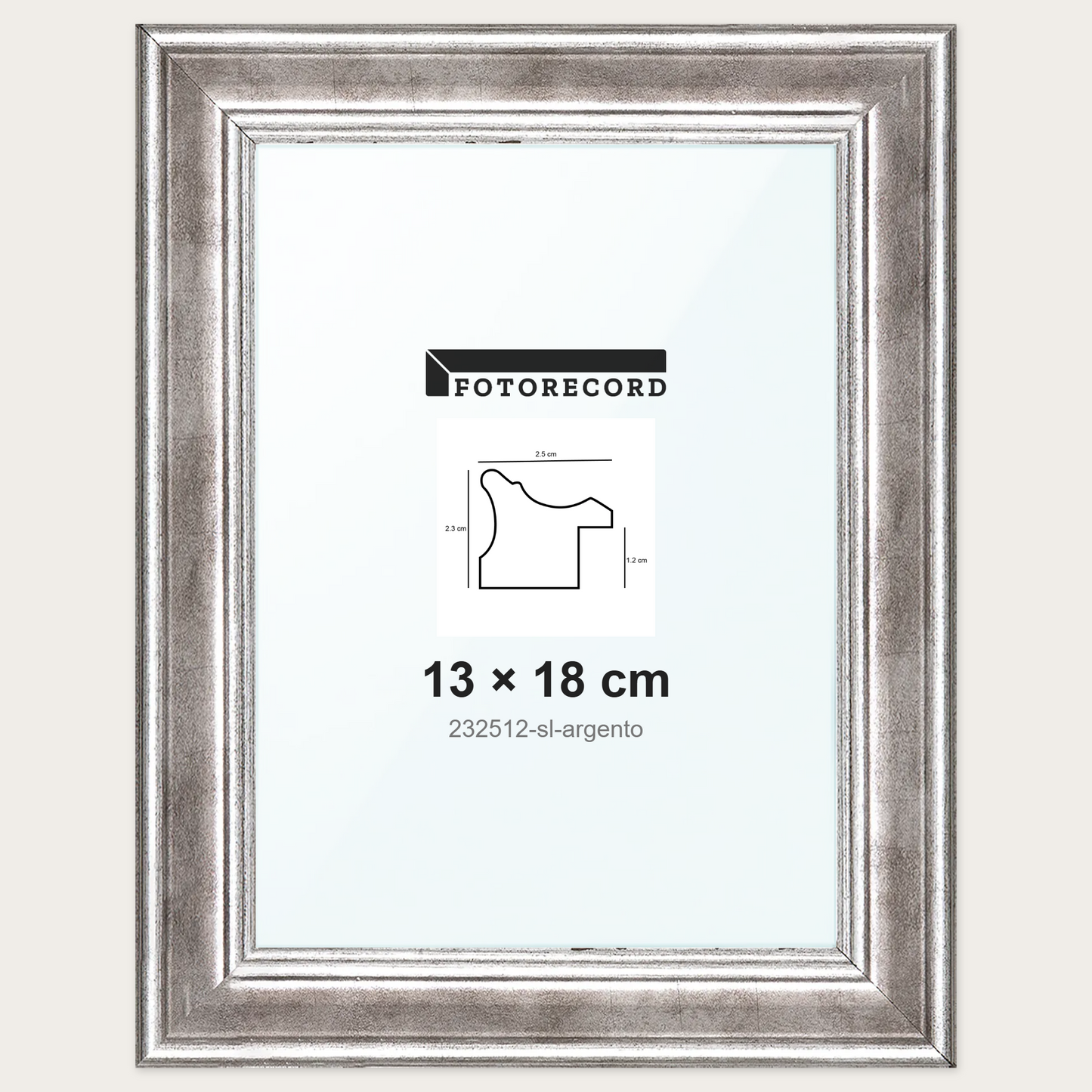 Cornice su misura 13x18 cm -- Argento Lucida | 232512-sl-argento