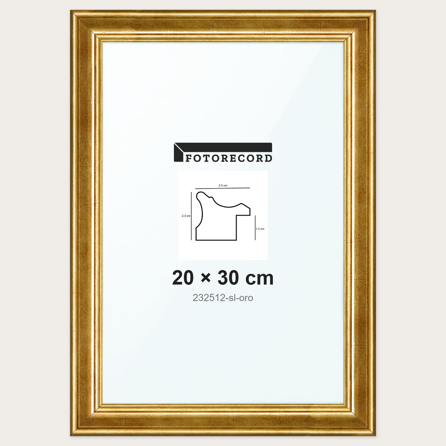 Cornice su misura 20x30 cm -- Oro Lucida | 232512-sl-oro