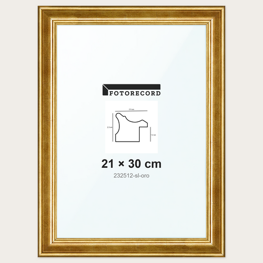 Cornice su misura 21x30 cm -- Oro Lucida | 232512-sl-oro