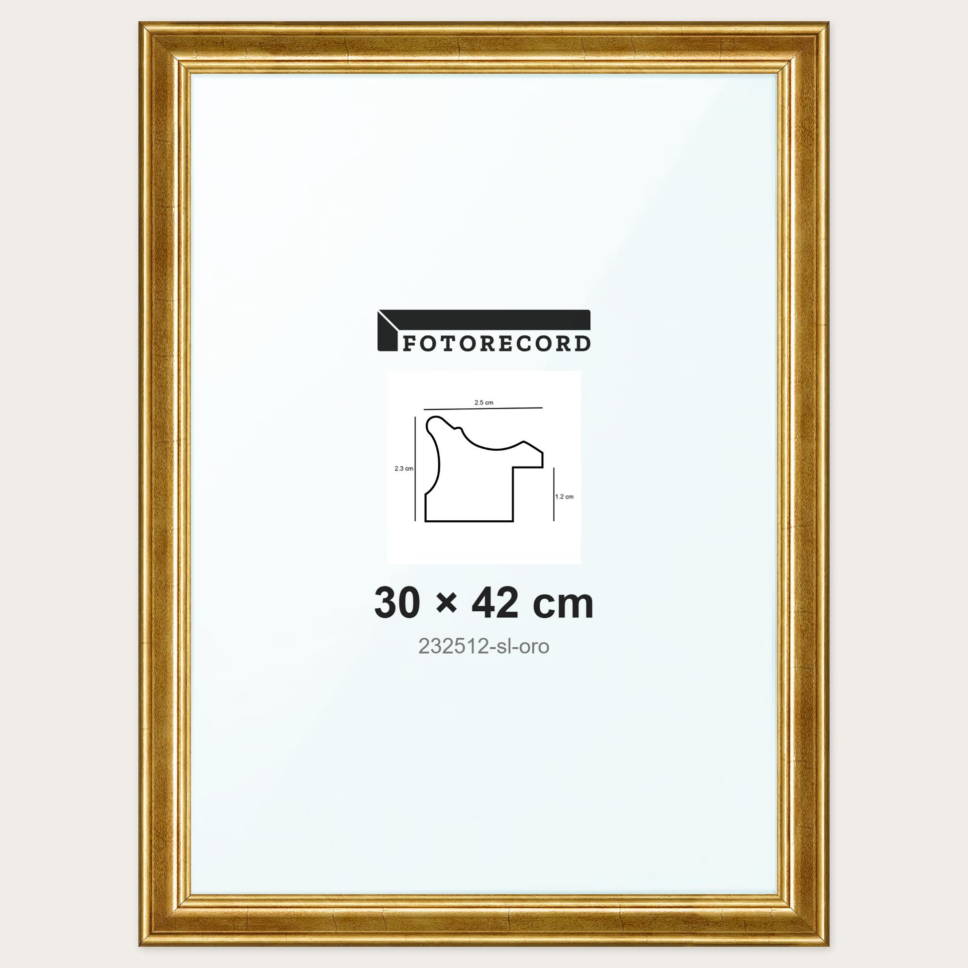 Cornice su misura 30x42 cm -- Oro Lucida | 232512-sl-oro