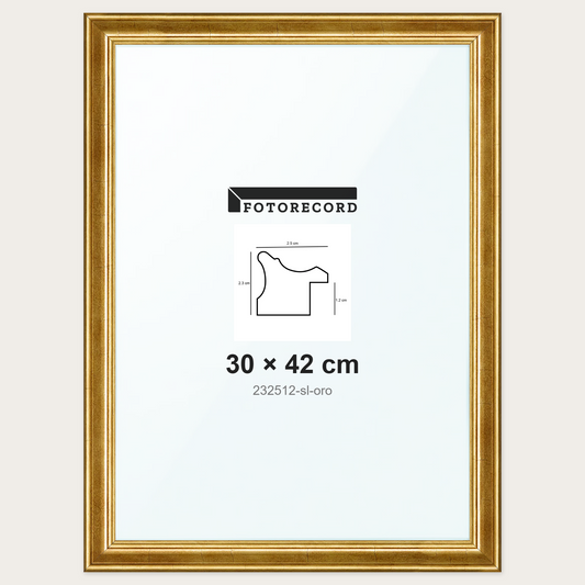 Cornice su misura 30x42 cm -- Oro Lucida | 232512-sl-oro