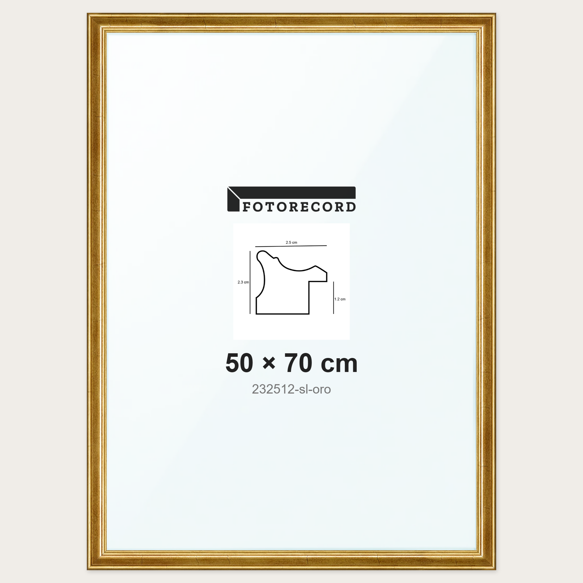 Cornice su misura 50x70 cm -- Oro Lucida | 232512-sl-oro