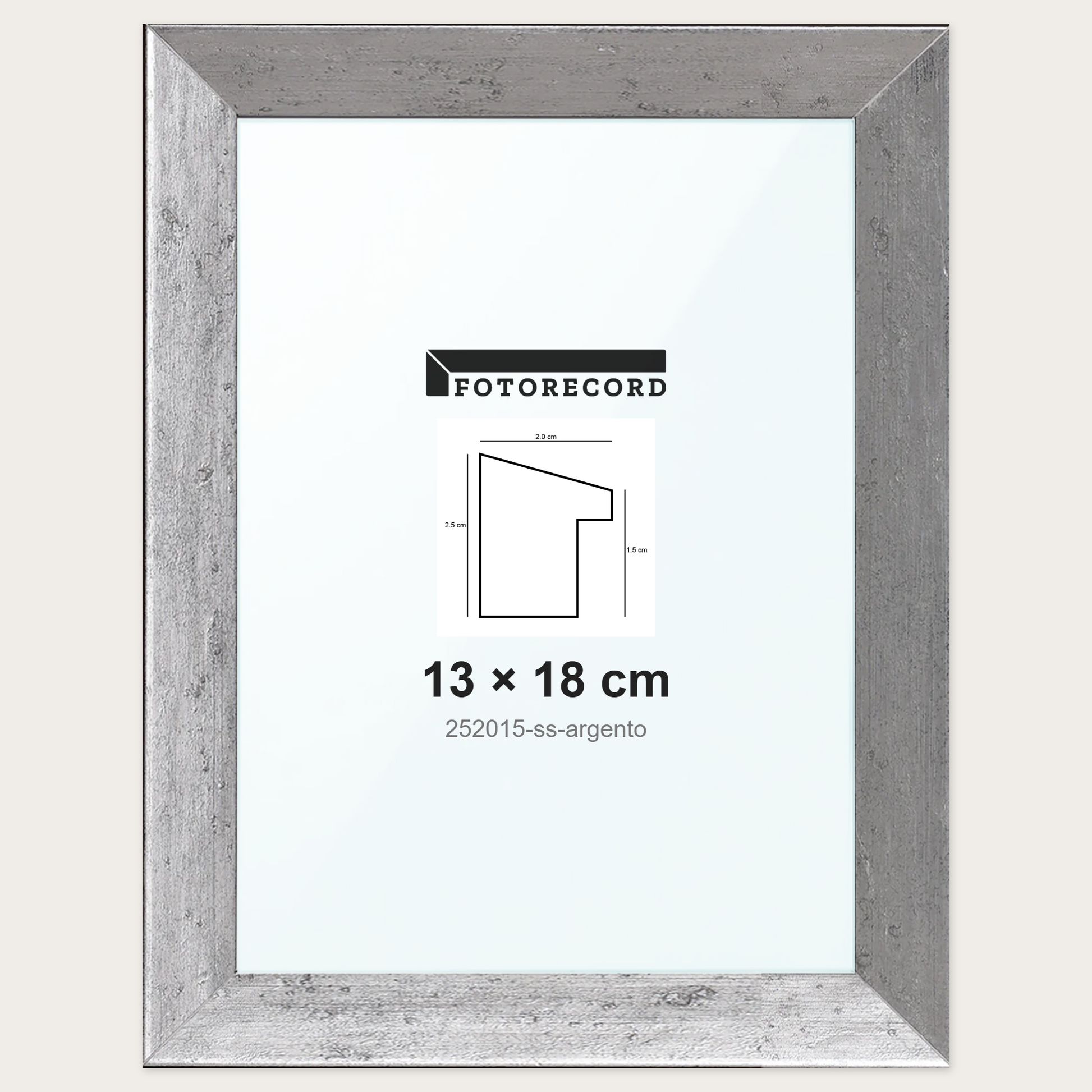 Cornice su misura 13x18 cm -- Argento Satinata | 252015-ss-argento