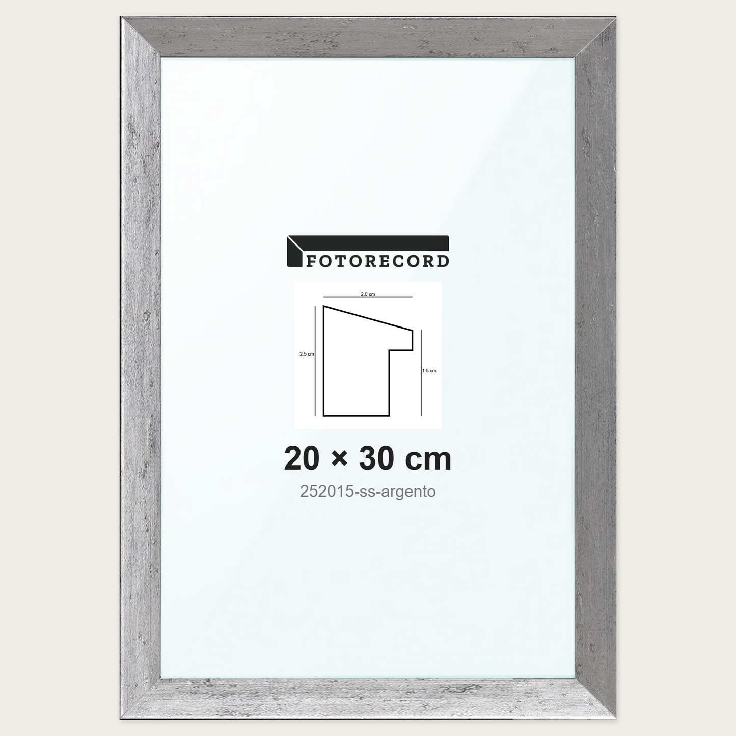 Cornice su misura 20x30 cm -- Argento Satinata | 252015-ss-argento