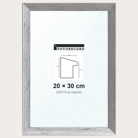Cornice su misura 20x30 cm -- Argento Satinata | 252015-ss-argento