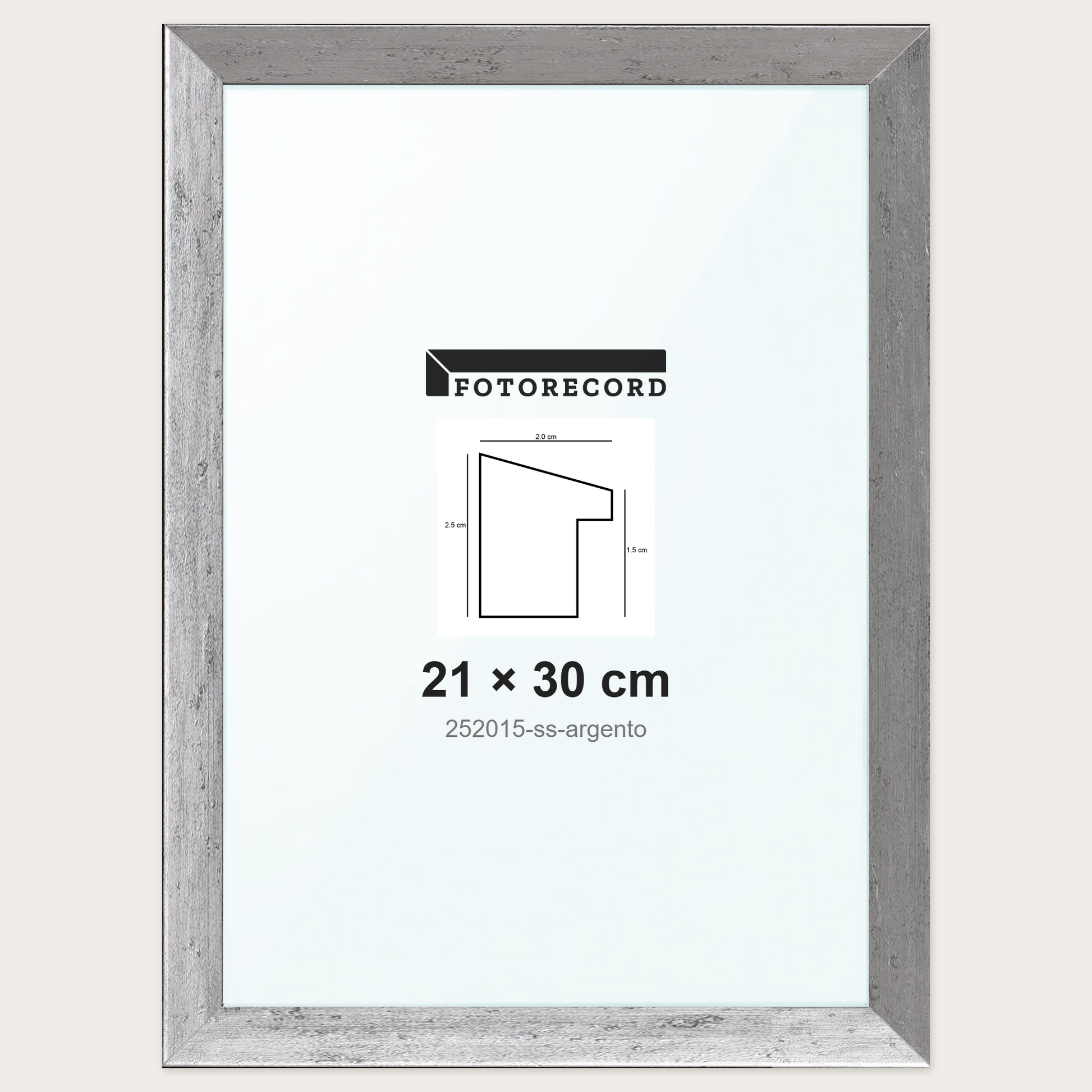 Cornice su misura 21x30 cm -- Argento Satinata | 252015-ss-argento