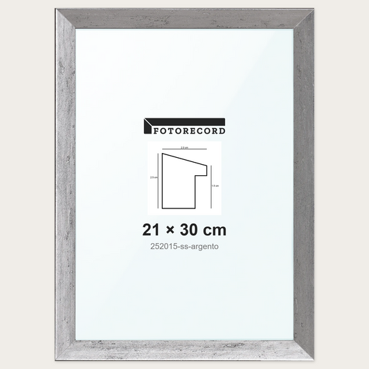 Cornice su misura 21x30 cm -- Argento Satinata | 252015-ss-argento