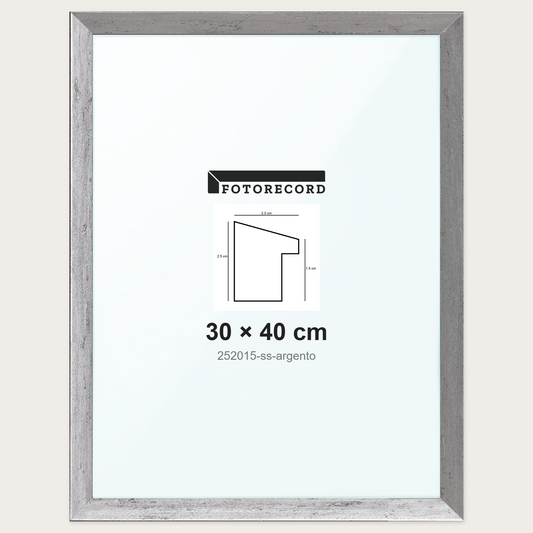 Cornice su misura 30x40 cm -- Argento Satinata | 252015-ss-argento