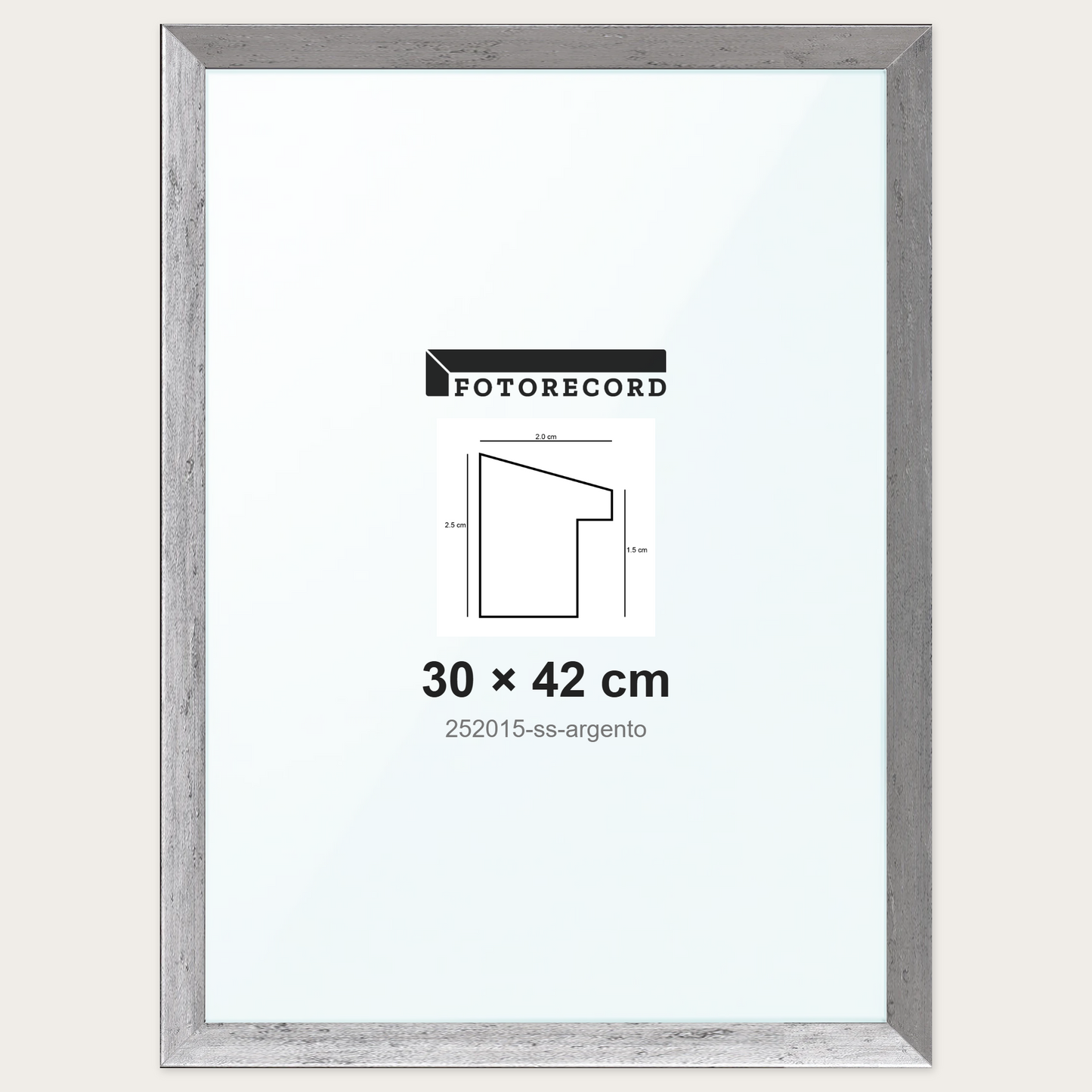 Cornice su misura 30x42 cm -- Argento Satinata | 252015-ss-argento