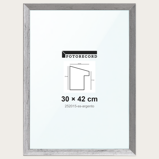 Cornice su misura 30x42 cm -- Argento Satinata | 252015-ss-argento