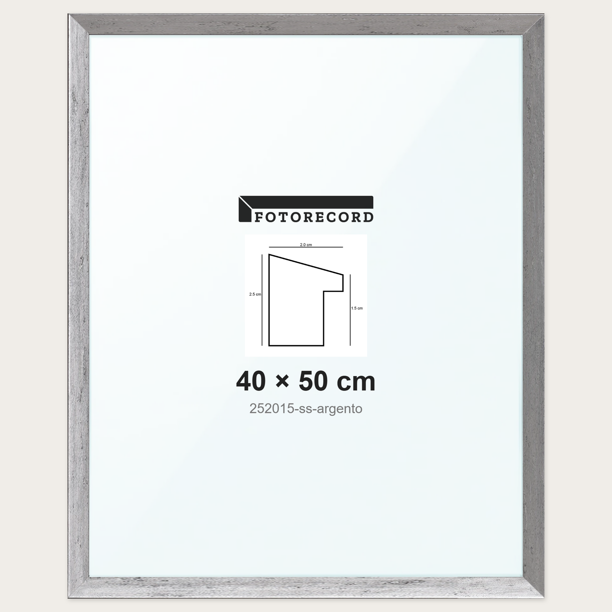 Cornice su misura 40x50 cm -- Argento Satinata | 252015-ss-argento