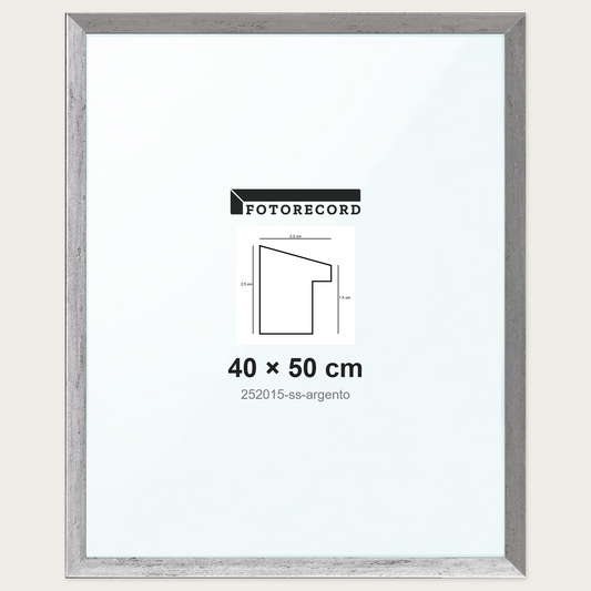 Cornice su misura 40x50 cm -- Argento Satinata | 252015-ss-argento