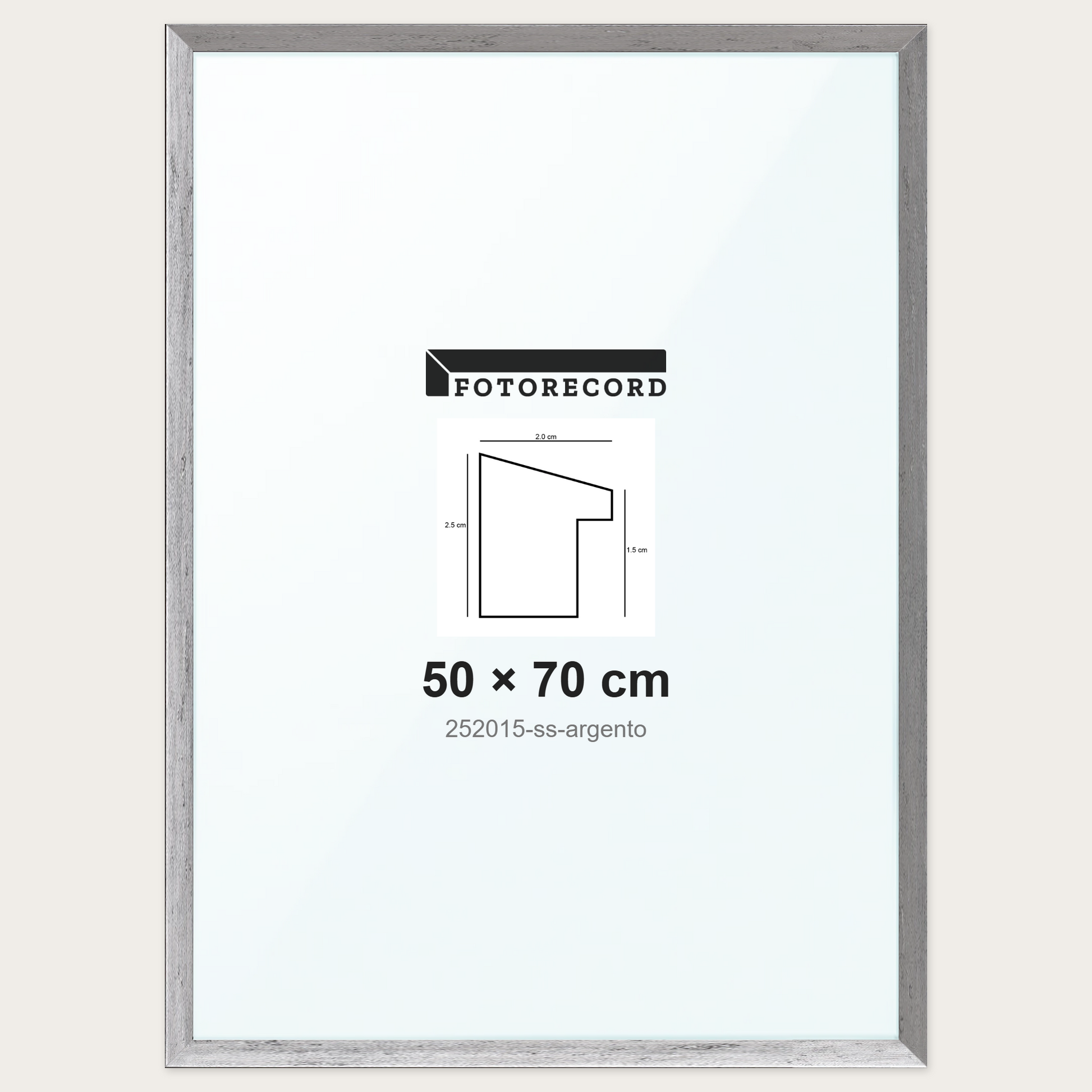 Cornice su misura 50x70 cm -- Argento Satinata | 252015-ss-argento