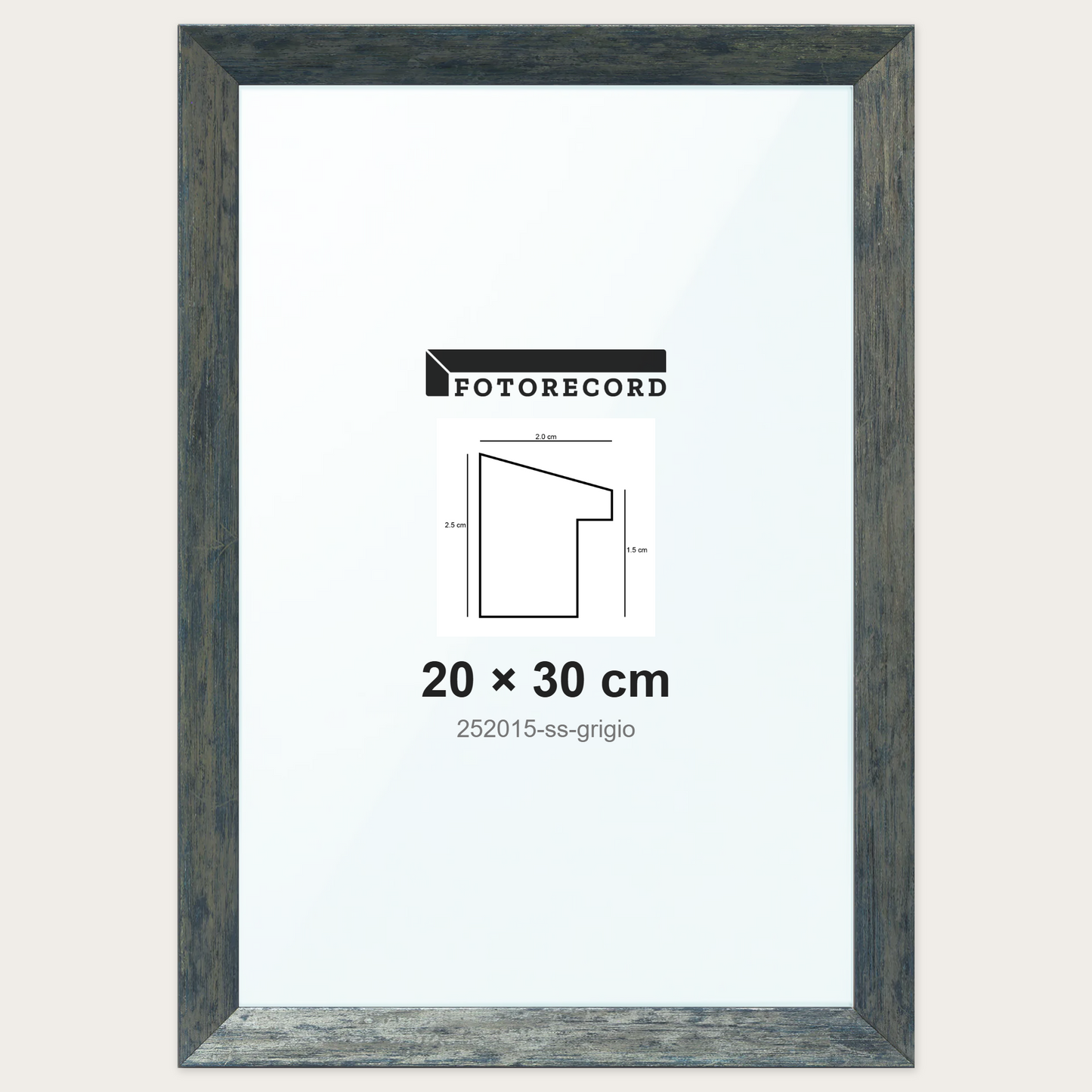 Cornice su misura 20x30 cm -- Grigio Satinata | 252015-ss-grigio