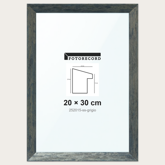 Cornice su misura 20x30 cm -- Grigio Satinata | 252015-ss-grigio