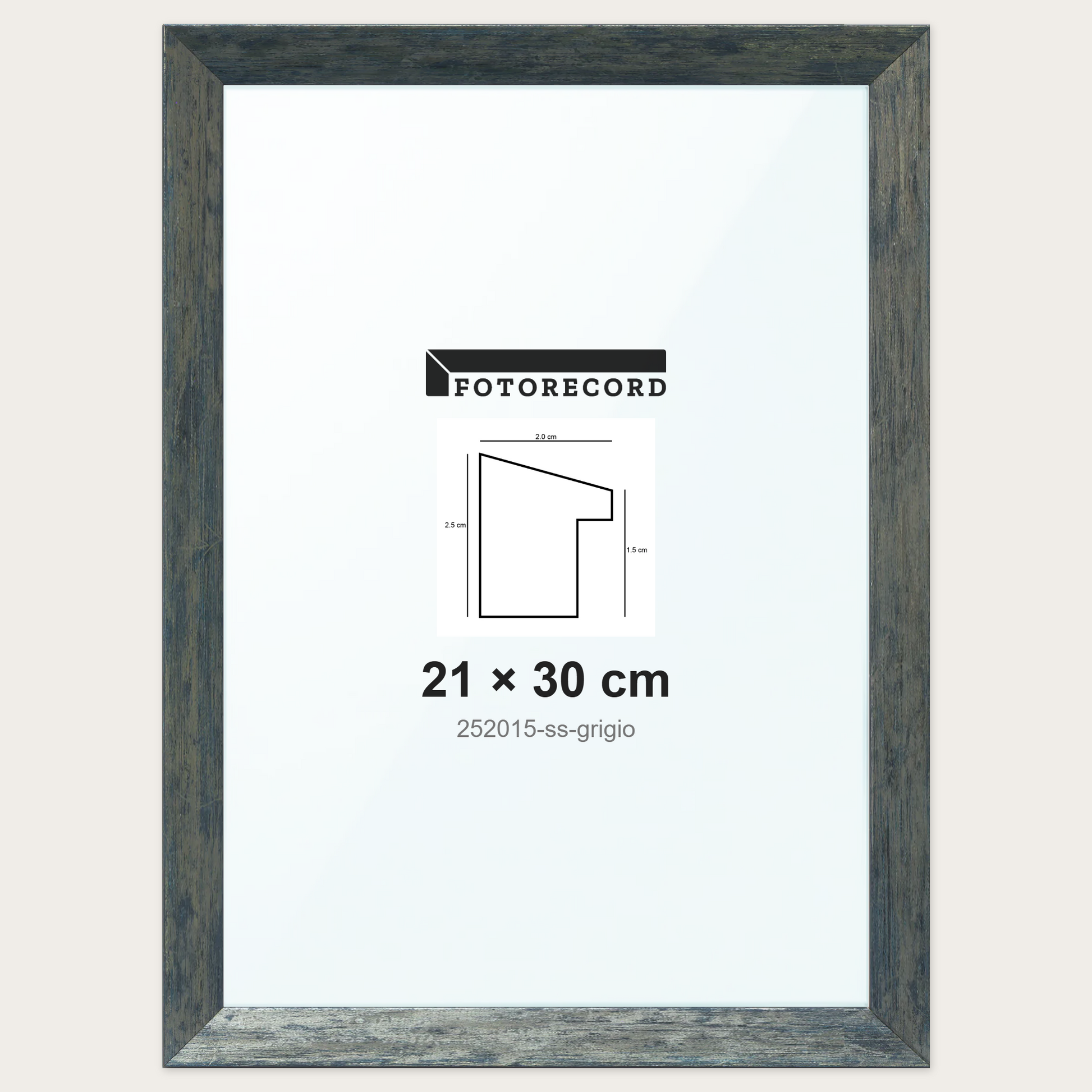 Cornice su misura 21x30 cm -- Grigio Satinata | 252015-ss-grigio