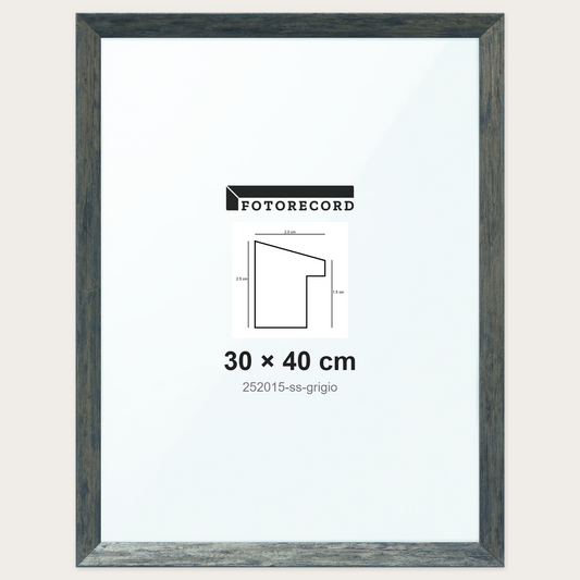 Cornice su misura 30x40 cm -- Grigio Satinata | 252015-ss-grigio