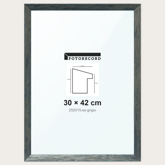 Cornice su misura 30x42 cm -- Grigio Satinata | 252015-ss-grigio