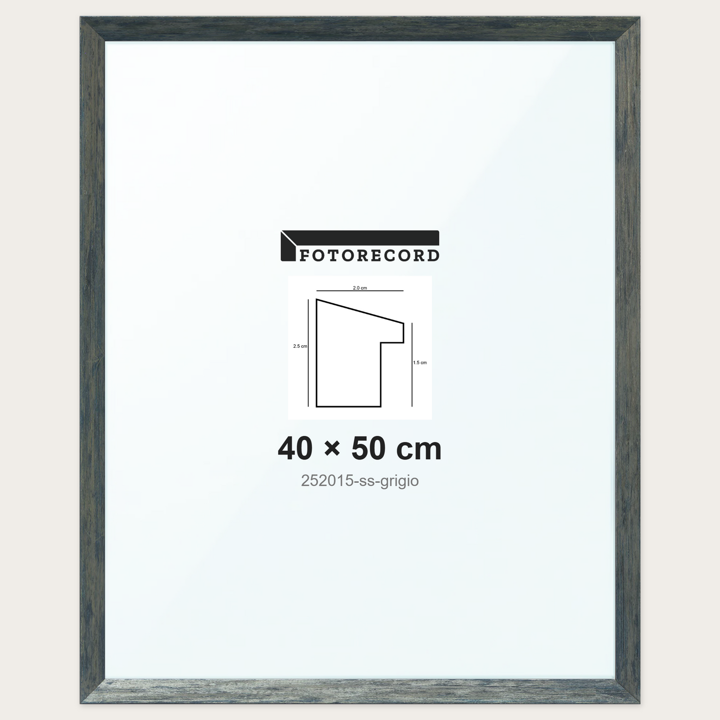 Cornice su misura 40x50 cm -- Grigio Satinata | 252015-ss-grigio