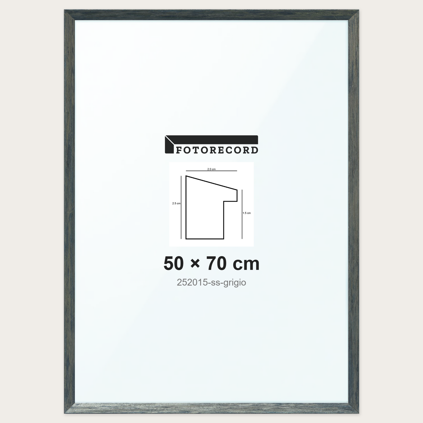 Cornice su misura 50x70 cm -- Grigio Satinata | 252015-ss-grigio