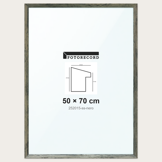 Cornice su misura 50x70 cm -- Nero Satinata | 252015-ss-nero