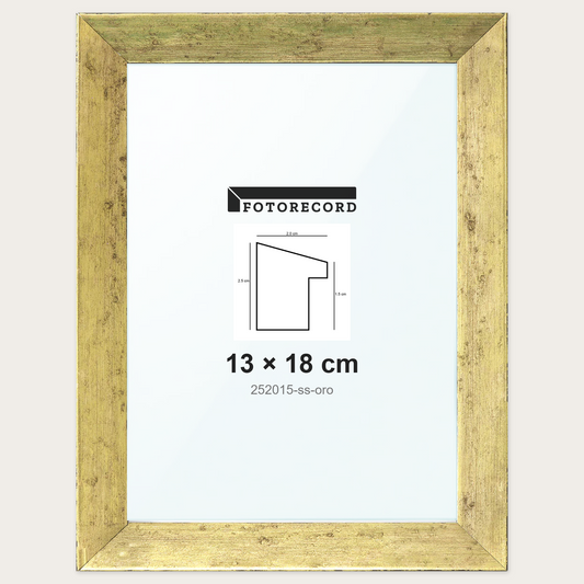 Cornice su misura 13x18 cm -- Oro Satinata | 252015-ss-oro