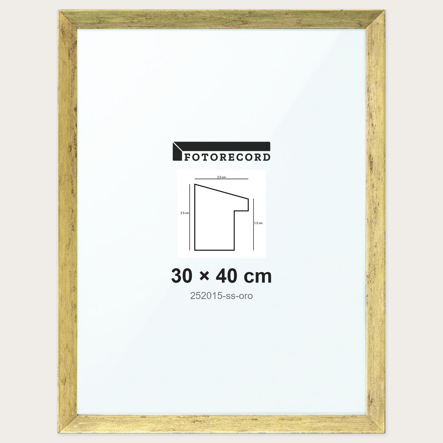 Cornice su misura 30x40 cm -- Oro Satinata | 252015-ss-oro